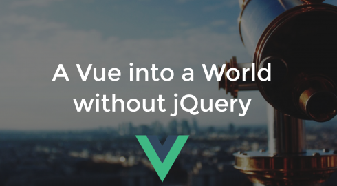 Slideshow title slide with vue logo