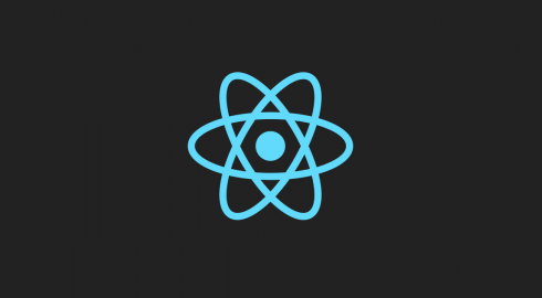 Blue react logo on black