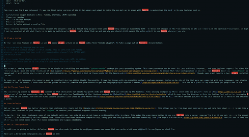 Screenshot of this post written in neovim